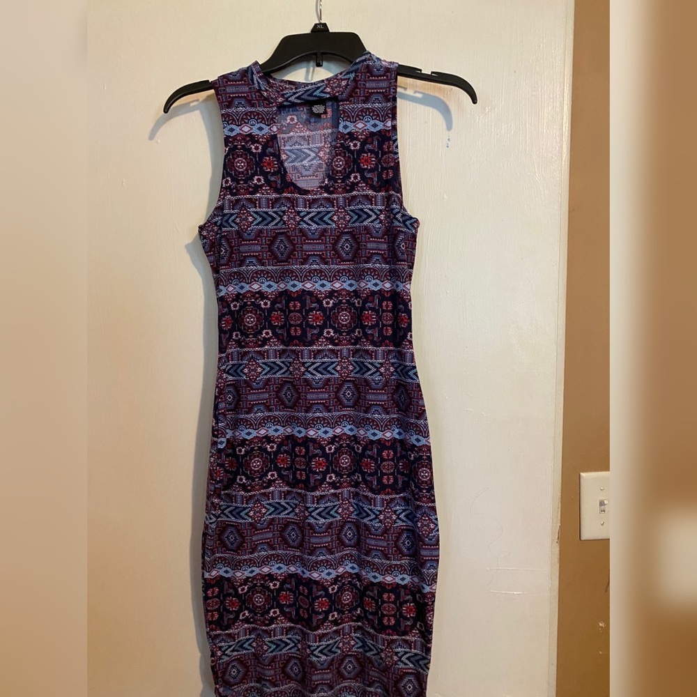 Tribal Print Midi Dress